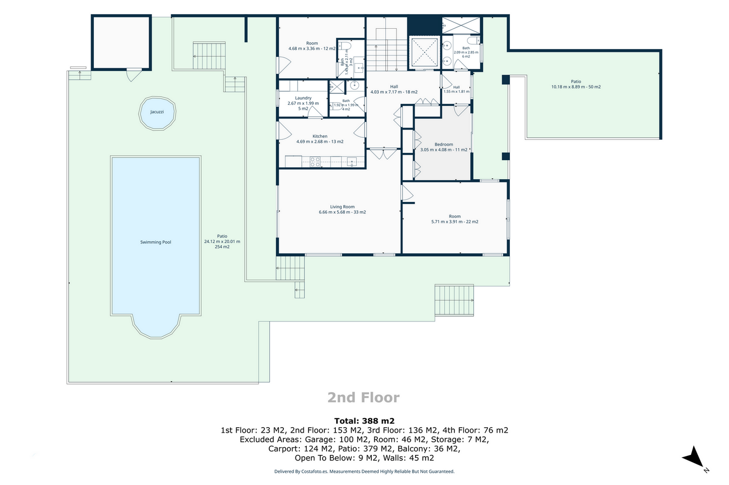 Ejemplo de Plano de Planta CubiCasa PLUS para agencias inmobiliarias
